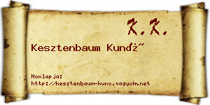 Kesztenbaum Kunó névjegykártya